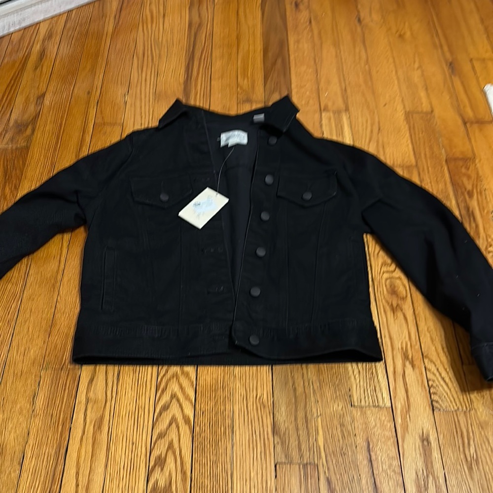 Universal thread women’s denim black jacket XS NWT